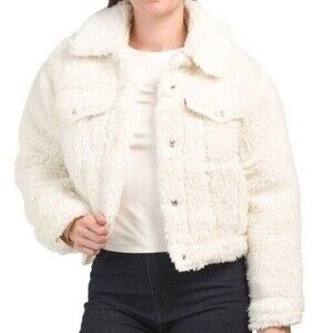 Levi's White Teddy Jacket Cozy Style